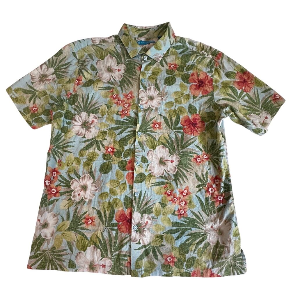 Tori Richard Floral Hawaiian Shirt Mens L